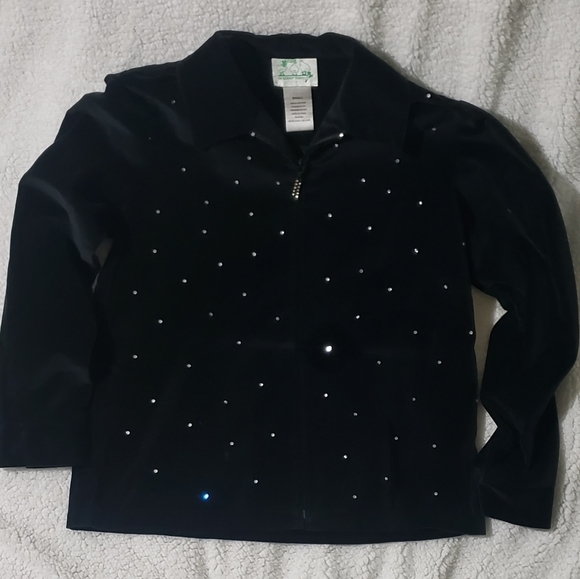 VINTAGE-THE QUACKER FACTORY Cotton Shacket with Rhinestones - Picture 3 of 9